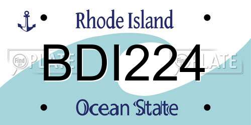 BDI224 Rhode Island License Plate