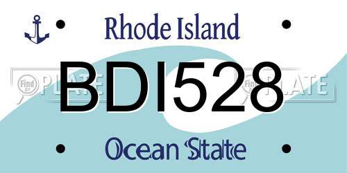 BDI528 Rhode Island License Plate