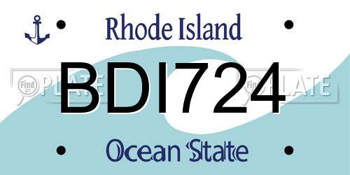 BDI724 Rhode Island License Plate