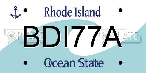 BDI77A Rhode Island License Plate