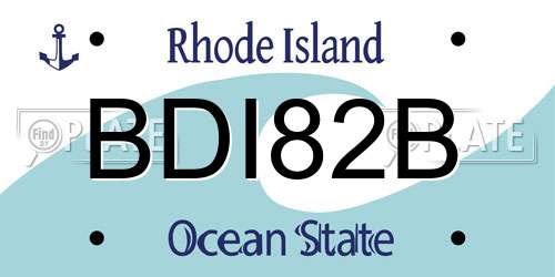 BDI82B Rhode Island License Plate