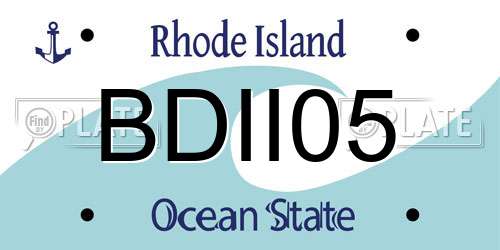 BDII05 Rhode Island License Plate