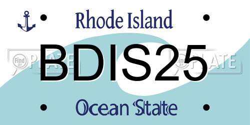 BDIS25 Rhode Island License Plate