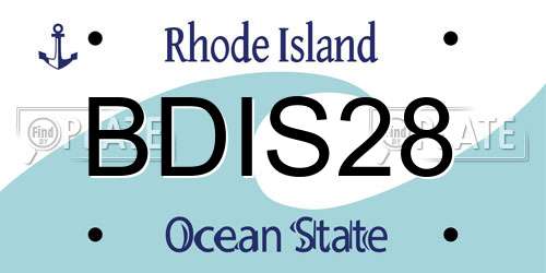 BDIS28 Rhode Island License Plate