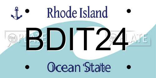 BDIT24 Rhode Island License Plate