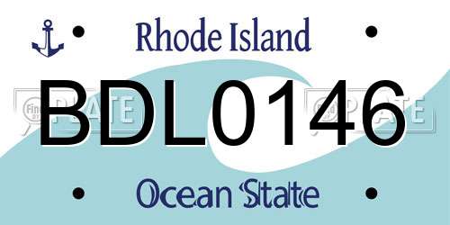 BDL0146 Rhode Island License Plate