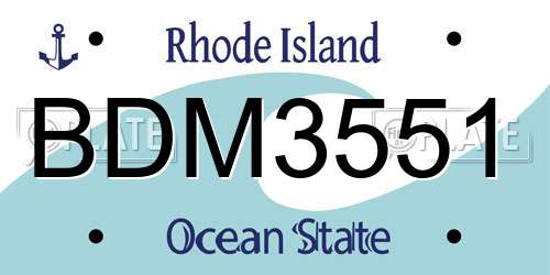 BDM3551 Rhode Island License Plate