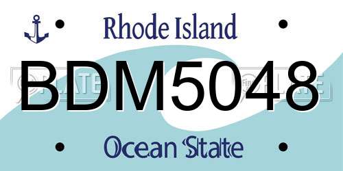 BDM5048 Rhode Island License Plate