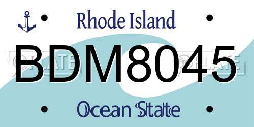 BDM8045 Rhode Island License Plate