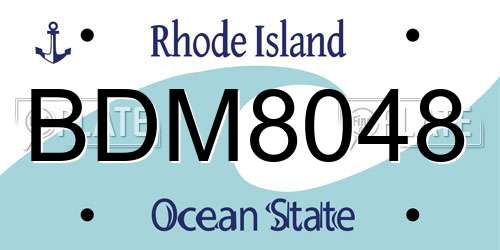 BDM8048 Rhode Island License Plate
