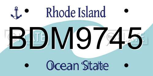 BDM9745 Rhode Island License Plate