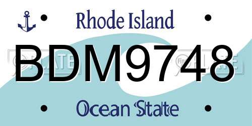 BDM9748 Rhode Island License Plate
