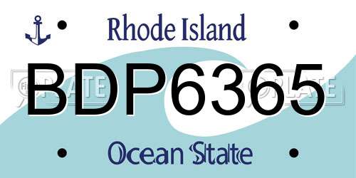 BDP6365 Rhode Island License Plate
