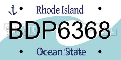 BDP6368 Rhode Island License Plate