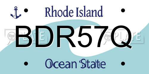 BDR57Q Rhode Island License Plate
