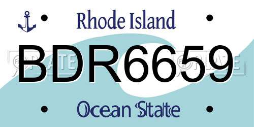 BDR6659 Rhode Island License Plate