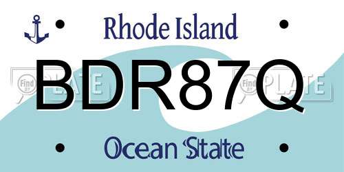 BDR87Q Rhode Island License Plate