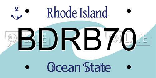 BDRB70 Rhode Island License Plate