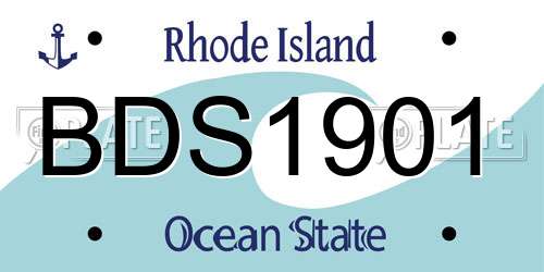 BDS1901 Rhode Island License Plate