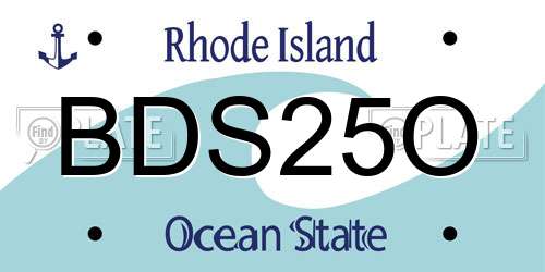 BDS25O Rhode Island License Plate