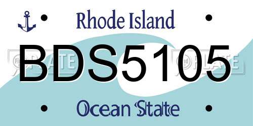 BDS5105 Rhode Island License Plate