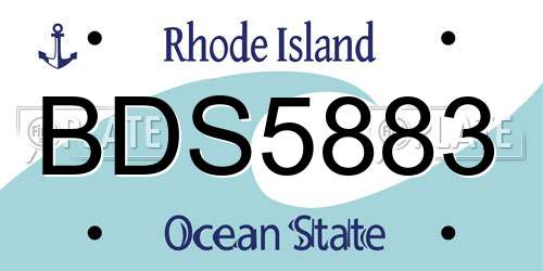 BDS5883 Rhode Island License Plate