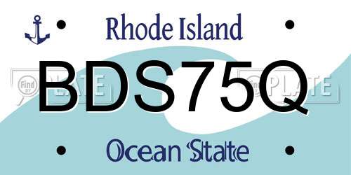 BDS75Q Rhode Island License Plate