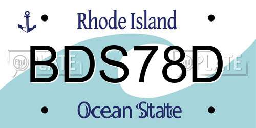 BDS78D Rhode Island License Plate