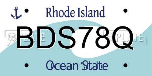 BDS78Q Rhode Island License Plate