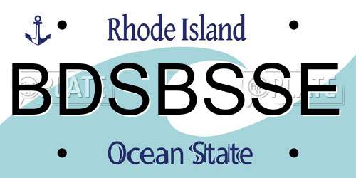 BDSBSSE Rhode Island License Plate