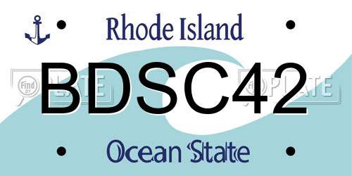BDSC42 Rhode Island License Plate