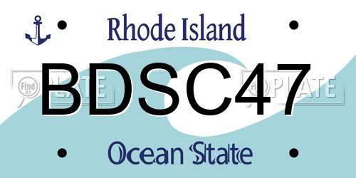 BDSC47 Rhode Island License Plate