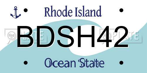 BDSH42 Rhode Island License Plate