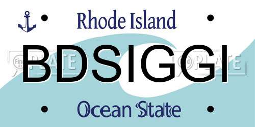 BDSIGGI Rhode Island License Plate