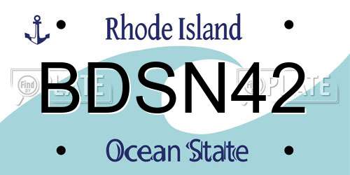BDSN42 Rhode Island License Plate