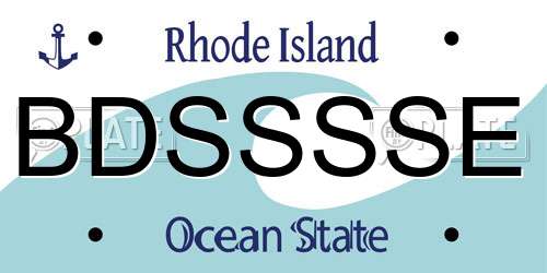 BDSSSSE Rhode Island License Plate