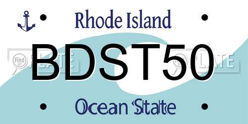 BDST50 Rhode Island License Plate