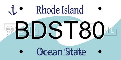 BDST80 Rhode Island License Plate