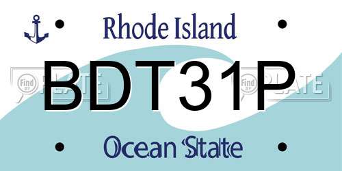BDT31P Rhode Island License Plate