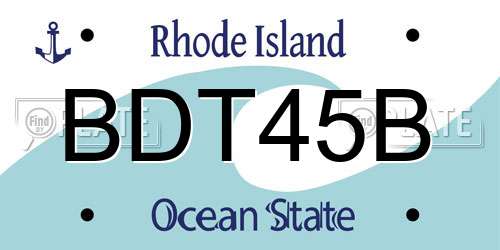 BDT45B Rhode Island License Plate