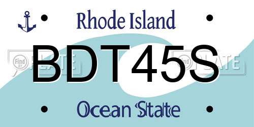 BDT45S Rhode Island License Plate
