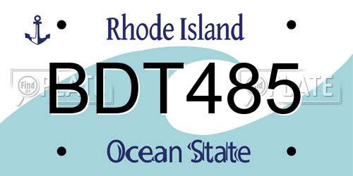 BDT485 Rhode Island License Plate