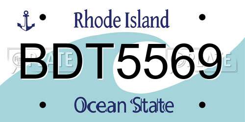 BDT5569 Rhode Island License Plate