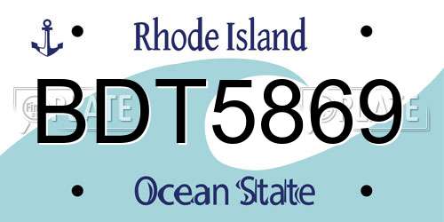 BDT5869 Rhode Island License Plate