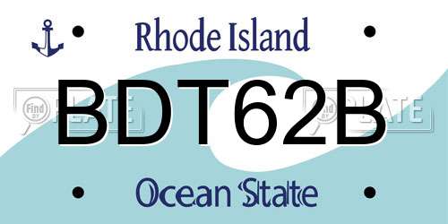 BDT62B Rhode Island License Plate