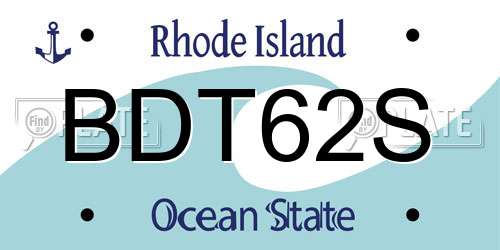 BDT62S Rhode Island License Plate