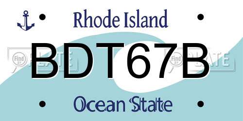 BDT67B Rhode Island License Plate