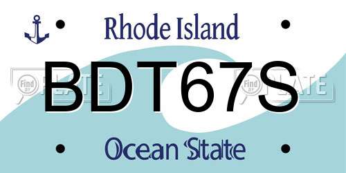 BDT67S Rhode Island License Plate