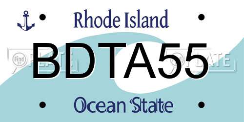 BDTA55 Rhode Island License Plate