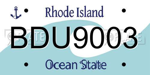 BDU9003 Rhode Island License Plate